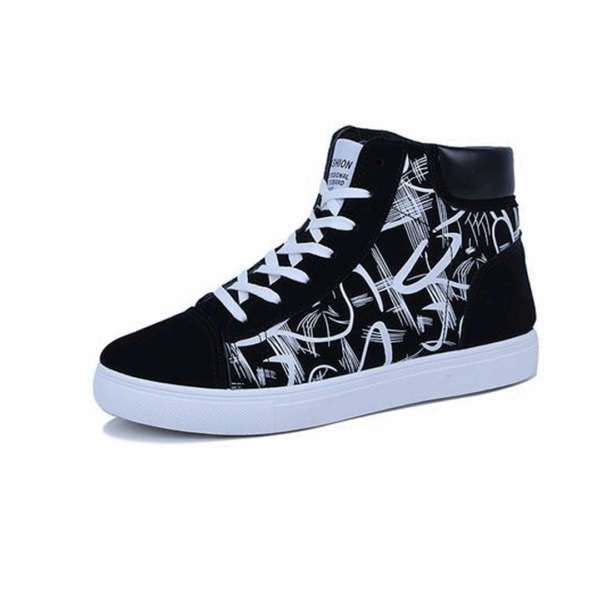 Long Lace-Up Canvas - Black/White