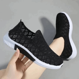 Ladies Black Mesh Running Shoes