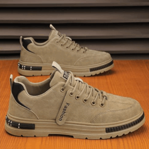 Men's Low Top Shoes Lace Up - Beige